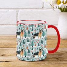 Load image into Gallery viewer, German Shepherd's Holiday Forest Frolic Christmas Coffee Mug-2