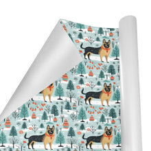 Load image into Gallery viewer, German Shepherd's Holiday Forest Frolic Gift Wrapping Paper - 2 Rolls-Christmas Ornament-Christmas,German Shepherd,Wrapping Paper-2