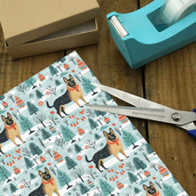 Load image into Gallery viewer, German Shepherd's Holiday Forest Frolic Gift Wrapping Paper - 2 Rolls-Christmas Ornament-Christmas,German Shepherd,Wrapping Paper-4