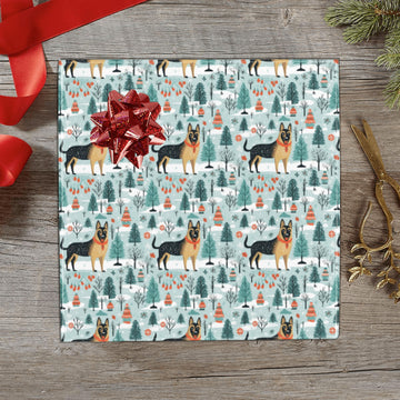 German Shepherds Holiday Forest Frolic Gift Wrapping Paper 2 Rolls 5 360x