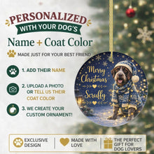 Load image into Gallery viewer, German Wirehaired Pointer Christmas Ornament - Cozy Winter Pet Portrait Design - Personalize with Photo and Name-Christmas Ornament-Christmas,Christmas Ornament,Personalize Artwork-2
