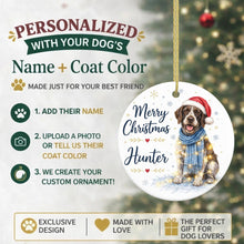 Load image into Gallery viewer, German Wirehaired Pointer Christmas Ornament - Cozy Winter Pet Portrait Design - Personalize with Photo and Name-Christmas Ornament-Christmas,Christmas Ornament,Personalize Artwork-2