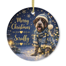 Load image into Gallery viewer, German Wirehaired Pointer Christmas Ornament - Cozy Winter Pet Portrait Design - Personalize with Photo and Name-Christmas Ornament-Christmas,Christmas Ornament,Personalize Artwork-3