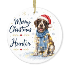 Load image into Gallery viewer, German Wirehaired Pointer Christmas Ornament - Cozy Winter Pet Portrait Design - Personalize with Photo and Name-Christmas Ornament-Christmas,Christmas Ornament,Personalize Artwork-3