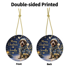 Load image into Gallery viewer, German Wirehaired Pointer Christmas Ornament - Cozy Winter Pet Portrait Design - Personalize with Photo and Name-Christmas Ornament-Christmas,Christmas Ornament,Personalize Artwork-4