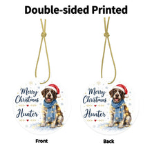 Load image into Gallery viewer, German Wirehaired Pointer Christmas Ornament - Cozy Winter Pet Portrait Design - Personalize with Photo and Name-Christmas Ornament-Christmas,Christmas Ornament,Personalize Artwork-4