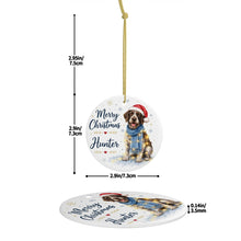Load image into Gallery viewer, German Wirehaired Pointer Christmas Ornament - Cozy Winter Pet Portrait Design - Personalize with Photo and Name-Christmas Ornament-Christmas,Christmas Ornament,Personalize Artwork-5
