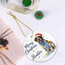 Load image into Gallery viewer, German Wirehaired Pointer Christmas Ornament - Cozy Winter Pet Portrait Design - Personalize with Photo and Name-Christmas Ornament-Christmas,Christmas Ornament,Personalize Artwork-6