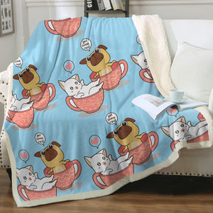 Get Some Rest Pug Love Soft Warm Fleece Blanket - 4 Colors-Blanket-Blankets, Home Decor, Pug-16