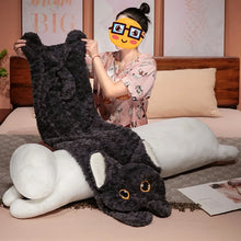 Load image into Gallery viewer, Giant Black Cat Body Pillow - Curly Hair Sparkling Eyes-Home Decor-Black Cat,Cats,Home Decor,Pillows,Stuffed Animal-4