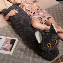Load image into Gallery viewer, Giant Black Cat Body Pillow - Curly Hair Sparkling Eyes-8