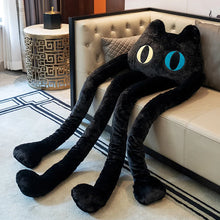Load image into Gallery viewer, Giant Black Cat Plush Toy - Heterochromia Eyes with Extra Long Alien Legs-black-175cm-11