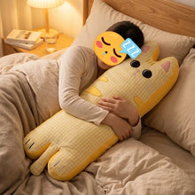Load image into Gallery viewer, Giant Cat Long Body Pillows - Huggable Gingham Check Tabby Cats-Home Decor-Cats,Home Decor,Papillon,Stuffed Animal-5