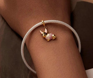 Glittery Corgi Love Silver Charm Pendant-Dog Themed Jewellery-Corgi, Jewellery, Pendant-EFC963-5