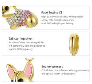 Glittery Corgi Love Silver Charm Pendant-Dog Themed Jewellery-Corgi, Jewellery, Pendant-EFC963-7