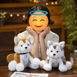 Glow in the Dark Husky Stuffed Animal Plush Toys-Stuffed Animals-Siberian Husky, Stuffed Animal-22