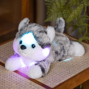 Glow in the Dark Husky Stuffed Animal Plush Toys-Stuffed Animals-Siberian Husky, Stuffed Animal-2
