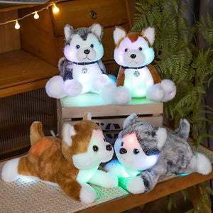 Glow in the Dark Husky Stuffed Animal Plush Toys-Stuffed Animals-Siberian Husky, Stuffed Animal-1