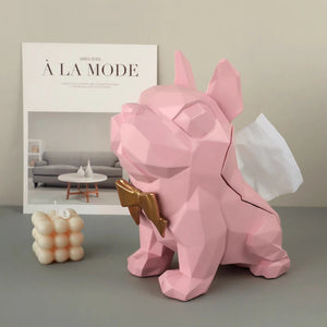 Golden Bowtie Abstract French Bulldog Tissue Holder Statues-Home Decor-Dog Dad Gifts, Dog Mom Gifts, French Bulldog, Home Decor, Statue-4