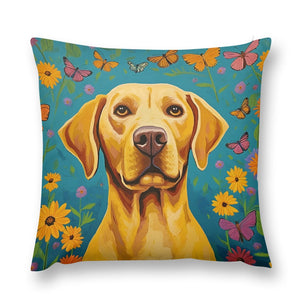 Golden Radiance Labrador Plush Pillow Case-Cushion Cover-Dog Dad Gifts, Dog Mom Gifts, Home Decor, Labrador, Pillows-12 "×12 "-1