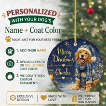 Load image into Gallery viewer, Golden Retriever Christmas Ornament - Cozy Winter Pet Portrait Design - Personalize with Photo and Name-Christmas Ornament-Christmas,Christmas Ornament,Personalize Artwork-2