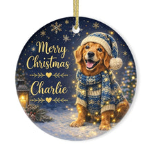 Load image into Gallery viewer, Golden Retriever Christmas Ornament - Cozy Winter Pet Portrait Design - Personalize with Photo and Name-Christmas Ornament-Christmas,Christmas Ornament,Personalize Artwork-3