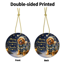 Load image into Gallery viewer, Golden Retriever Christmas Ornament - Cozy Winter Pet Portrait Design - Personalize with Photo and Name-Christmas Ornament-Christmas,Christmas Ornament,Personalize Artwork-4