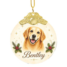 Load image into Gallery viewer, Golden Retriever Christmas Ornament - Gold Crown Dog Portrait - Personalized with Photo and Name-Christmas Ornament-Christmas,Christmas Ornament,Personalize Artwork-3