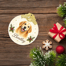 Load image into Gallery viewer, Golden Retriever Christmas Ornament - Gold Crown Dog Portrait - Personalized with Photo and Name-Christmas Ornament-Christmas,Christmas Ornament,Personalize Artwork-7