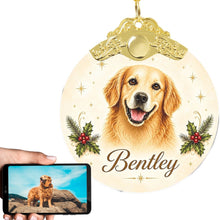 Load image into Gallery viewer, Golden Retriever Christmas Ornament - Gold Crown Dog Portrait - Personalized with Photo and Name-Christmas Ornament-Christmas,Christmas Ornament,Personalize Artwork-1