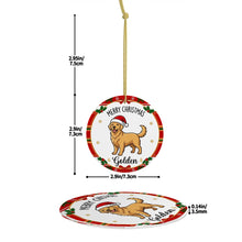 Load image into Gallery viewer, Golden Retriever Christmas Ornament - Personalized Whimsical Holiday Cartoon Art Design - with Name-Christmas Ornament-Christmas,Golden Retriever,Personalize Artwork-4