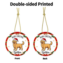 Load image into Gallery viewer, Golden Retriever Christmas Ornament - Personalized Whimsical Holiday Cartoon Art Design - with Name-Christmas Ornament-Christmas,Golden Retriever,Personalize Artwork-5