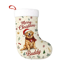 Load image into Gallery viewer, Golden Retriever Christmas Stocking - Cozy Festive Wishes - Personalize with Photo and Name-Christmas Ornament-Christmas,Christmas Stocking,Personalize Artwork-3