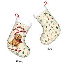 Load image into Gallery viewer, Golden Retriever Christmas Stocking - Cozy Festive Wishes - Personalize with Photo and Name-Christmas Ornament-Christmas,Christmas Stocking,Personalize Artwork-4