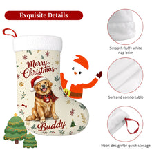 Load image into Gallery viewer, Golden Retriever Christmas Stocking - Cozy Festive Wishes - Personalize with Photo and Name-Christmas Ornament-Christmas,Christmas Stocking,Personalize Artwork-5