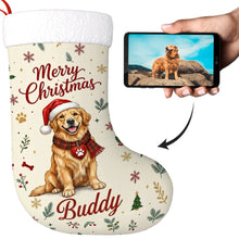 Load image into Gallery viewer, Golden Retriever Christmas Stocking - Cozy Festive Wishes - Personalize with Photo and Name-Christmas Ornament-Christmas,Christmas Stocking,Personalize Artwork-1