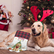 Load image into Gallery viewer, Golden Retriever Christmas Stocking - Home for the Holidays - Personalize with Photo and Name-Christmas Ornament-Christmas,Golden Retriever,Personalize Artwork,Stocking-5