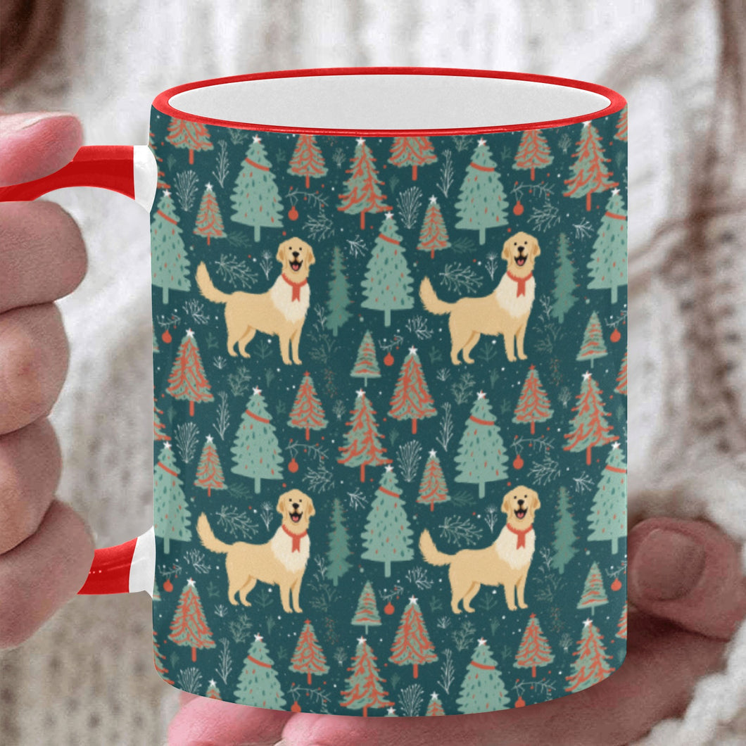 Golden Retriever Christmas Tree Celebration Coffee Mug-White6-ONE SIZE-1