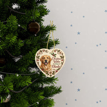 Load image into Gallery viewer, Golden Retriever Dog Ornament - Christmas Wishes Design - Personalized with Name-Christmas Ornament-Christmas,Golden Retriever,Personalize Artwork-3