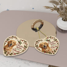Load image into Gallery viewer, Golden Retriever Dog Ornament - Christmas Wishes Design - Personalized with Name-Christmas Ornament-Christmas,Golden Retriever,Personalize Artwork-6