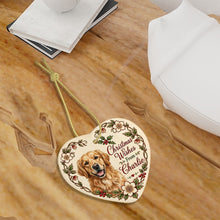 Load image into Gallery viewer, Golden Retriever Dog Ornament - Christmas Wishes Design - Personalized with Name-Christmas Ornament-Christmas,Golden Retriever,Personalize Artwork-7