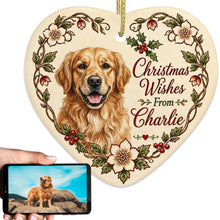 Load image into Gallery viewer, Golden Retriever Dog Ornament - Christmas Wishes Design - Personalized with Name-Christmas Ornament-Christmas,Golden Retriever,Personalize Artwork-1