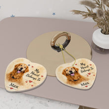 Load image into Gallery viewer, Golden Retriever Dog Ornament - My Heart Belongs To Design - Personalized with Name-Christmas Ornament-Christmas,Golden Retriever,Personalize Artwork-6