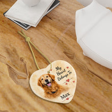 Load image into Gallery viewer, Golden Retriever Dog Ornament - My Heart Belongs To Design - Personalized with Name-Christmas Ornament-Christmas,Golden Retriever,Personalize Artwork-7