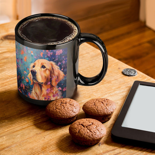 Golden Retriever in Floral Breeze Coffee Mug-ONE SIZE-Black-1