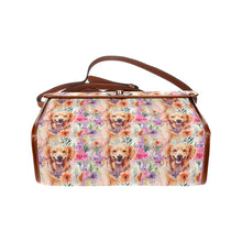 Load image into Gallery viewer, Golden Retriever in Lavender Bloom Harmony Satchel Bag Purse-Accessories-Accessories, Bags, Golden Retriever, Purse-Black1-ONE SIZE-2
