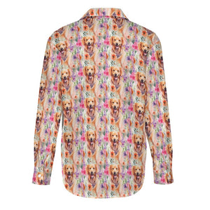 Golden Retriever in Lavender Bloom Women's Shirt - 2 Designs-Apparel-Apparel, Golden Retriever, Shirt-7