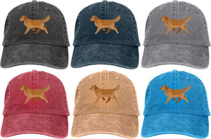 Image of golden retriever caps in six different colors