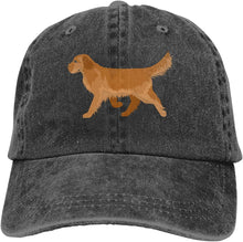 Load image into Gallery viewer, Image of a golden retriever baseball cap in the color black