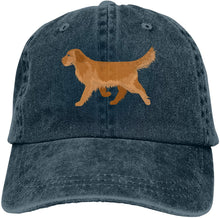 Load image into Gallery viewer, Image of a golden retriever baseball cap in the color navy